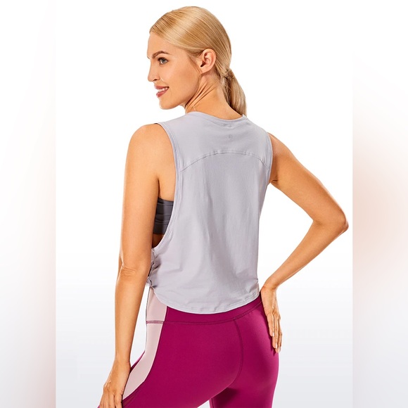 Pima Cotton Crop Tank Deep Armhole - Picture 3 of 6